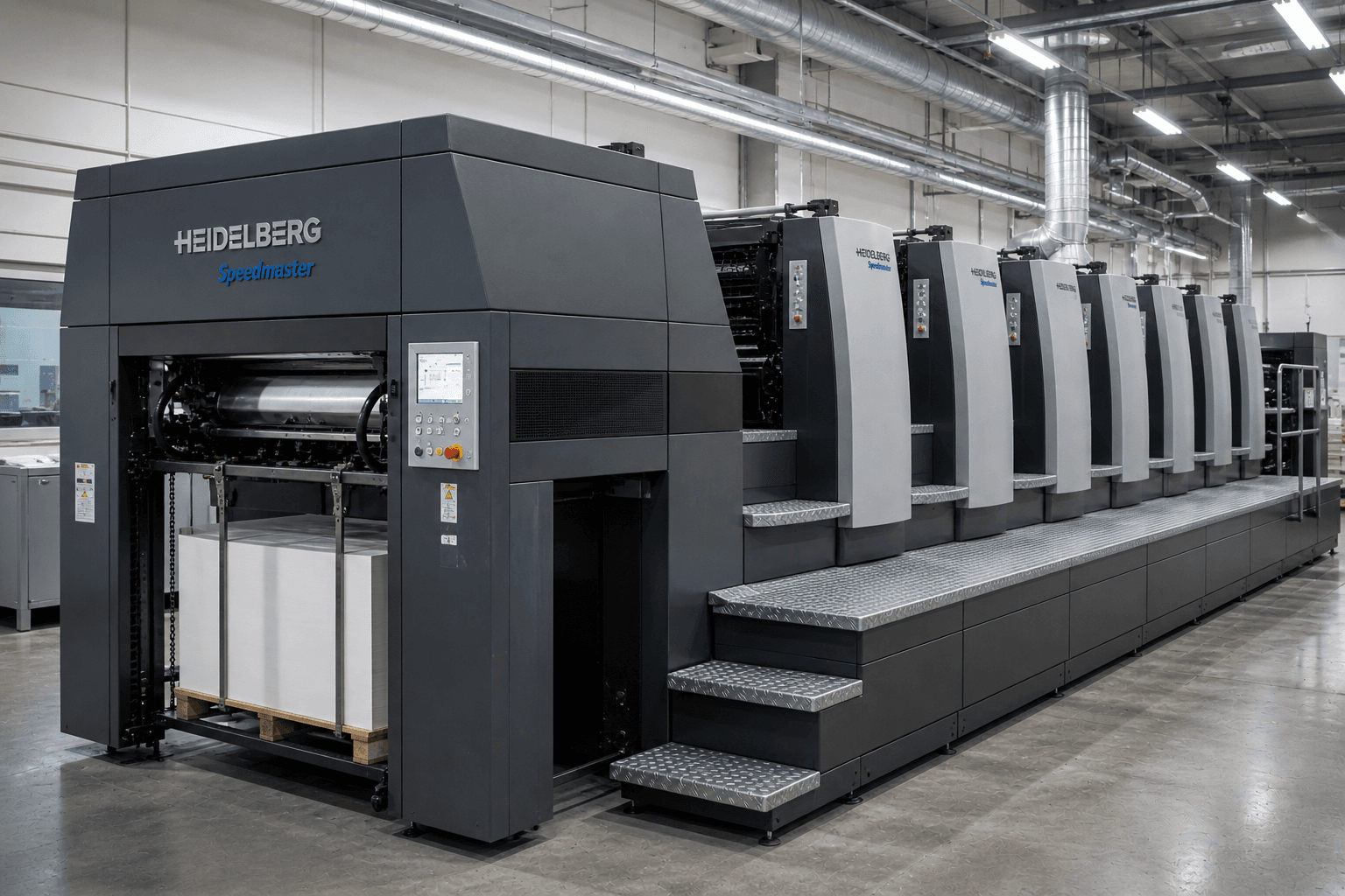 Heidelberg multi-colour offset press with inline coater
