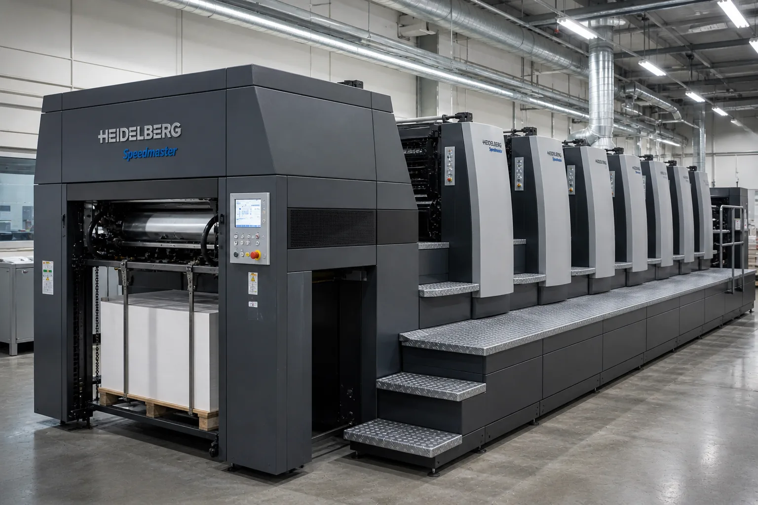Heidelberg multi-colour offset press with inline coater, printing and packaging machinery at LeRoy Print Packs, Hoshiarpur