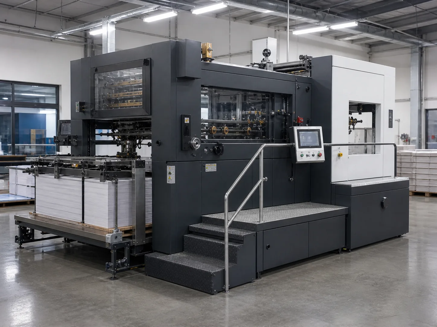 Hot foil stamping press, Technoshell, printing and packaging machinery at LeRoy Print Packs, Hoshiarpur