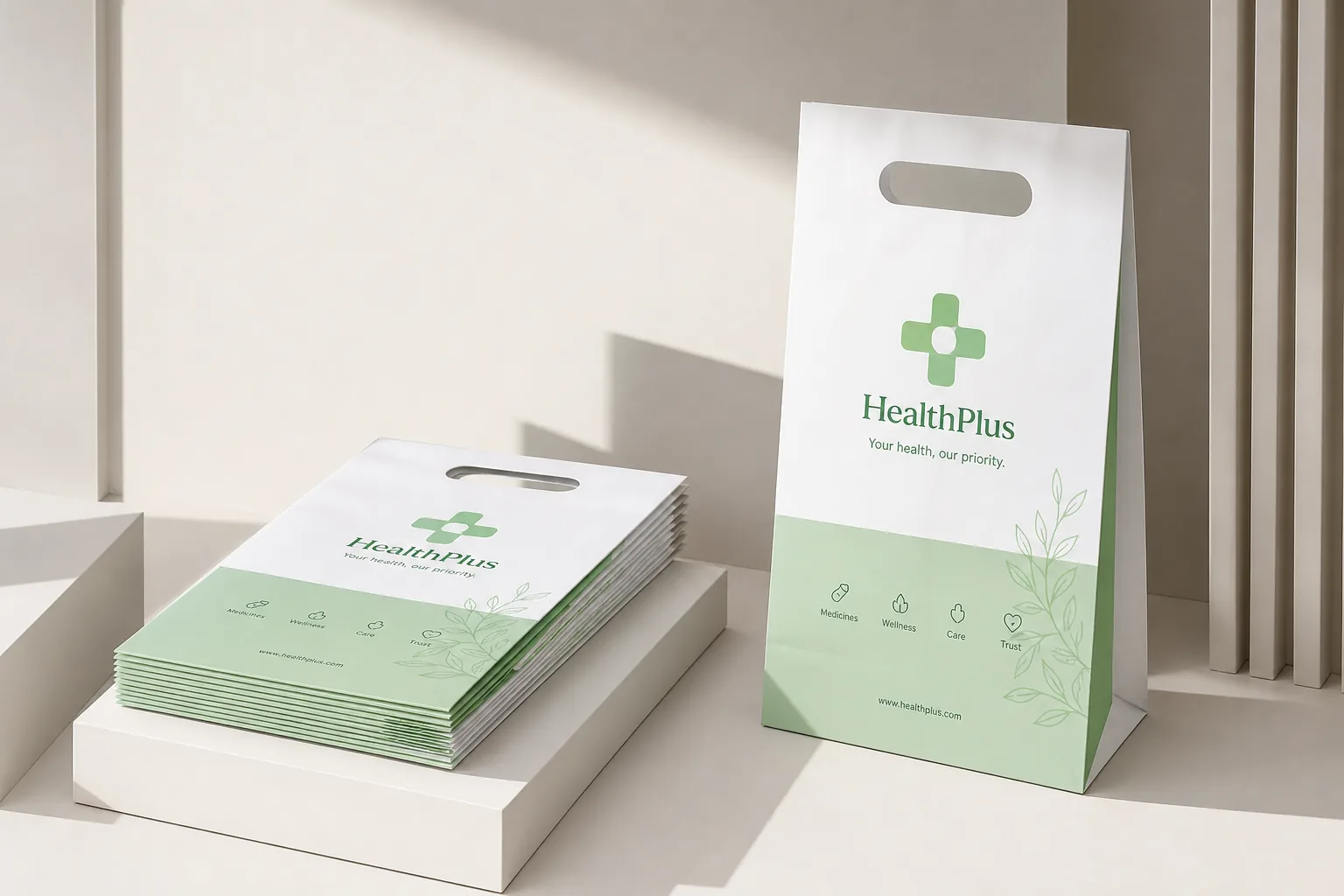 Die-Cut Handle Bags, Paper Carry Bags manufactured by LeRoy Print Packs in Hoshiarpur, Punjab
