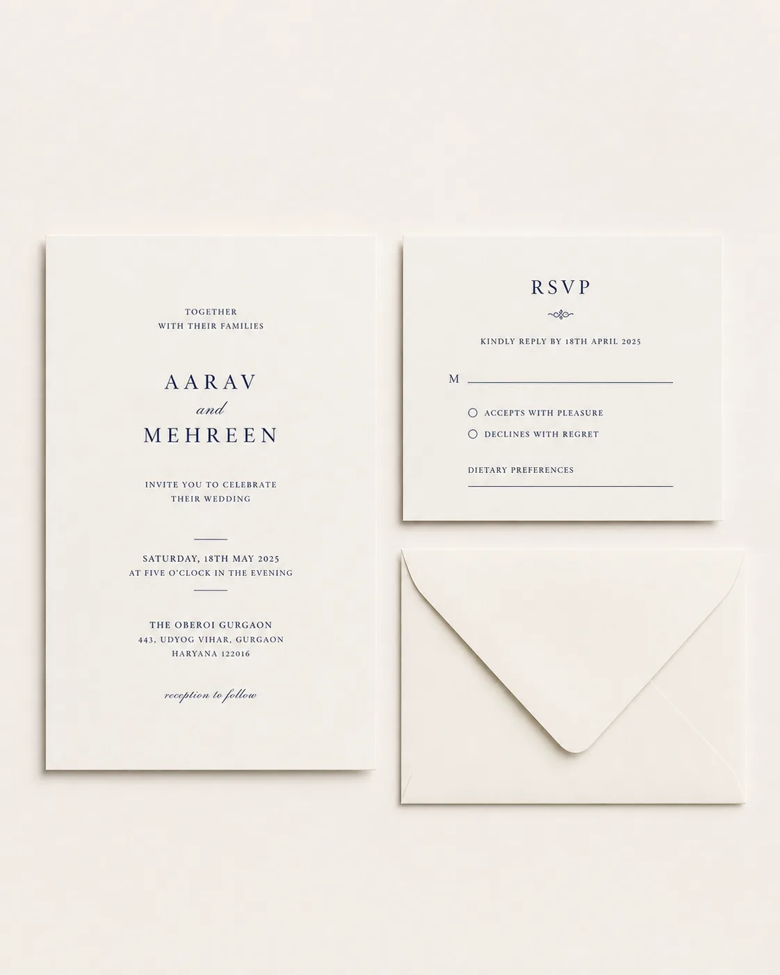 Standard offset wedding invitation suite